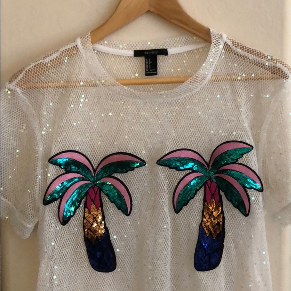 Iridescent sequined swimsuit cover up🌴